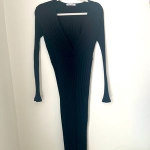 Reformation Deep V Long Sleeve dress